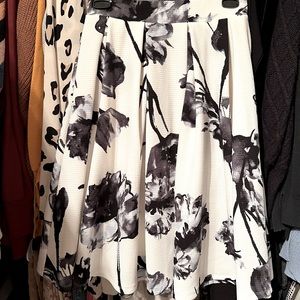 Black & White Floral Skirt
